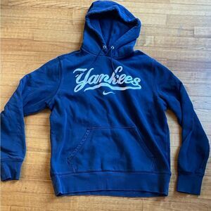 Nike Mens large Dark Blue NY New York Yankees MLB embroidered Hoodie sweatshirt